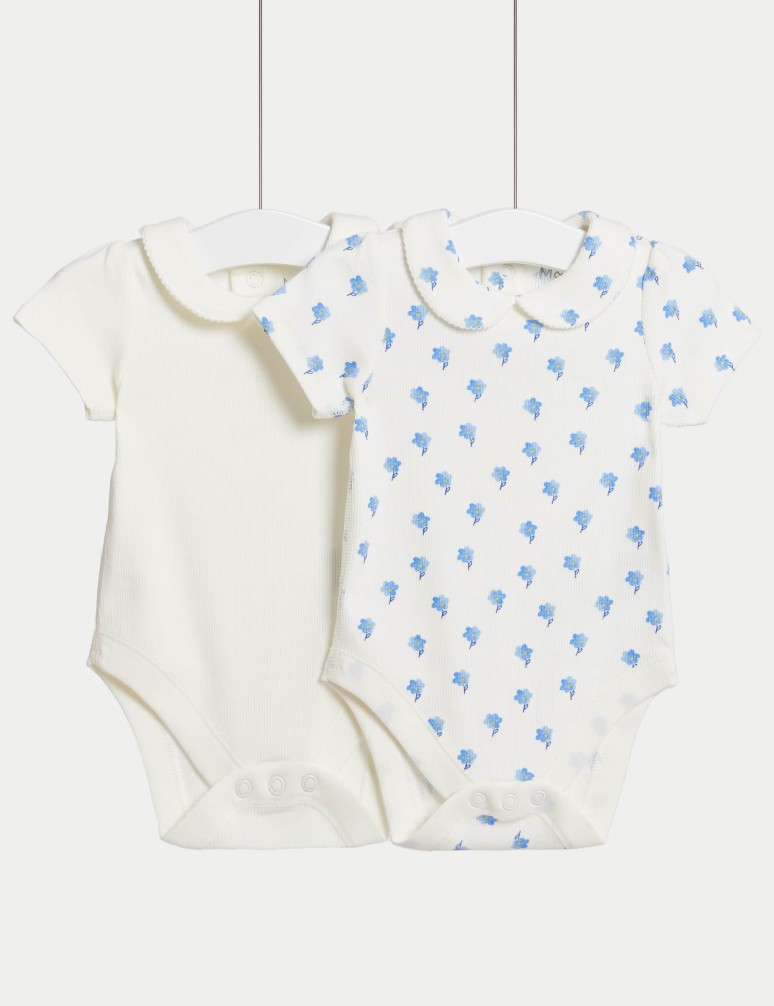 2pk Cotton Rich Bodysuits (6½lbs-3 Years)