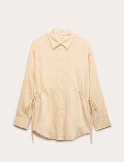 Drawcord Collared Shirt