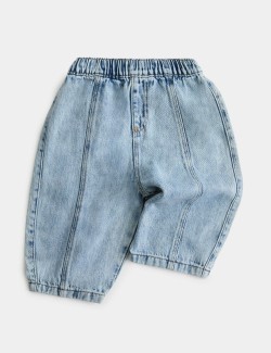 Pure Cotton Barrel Jeans (0-5 Yrs)