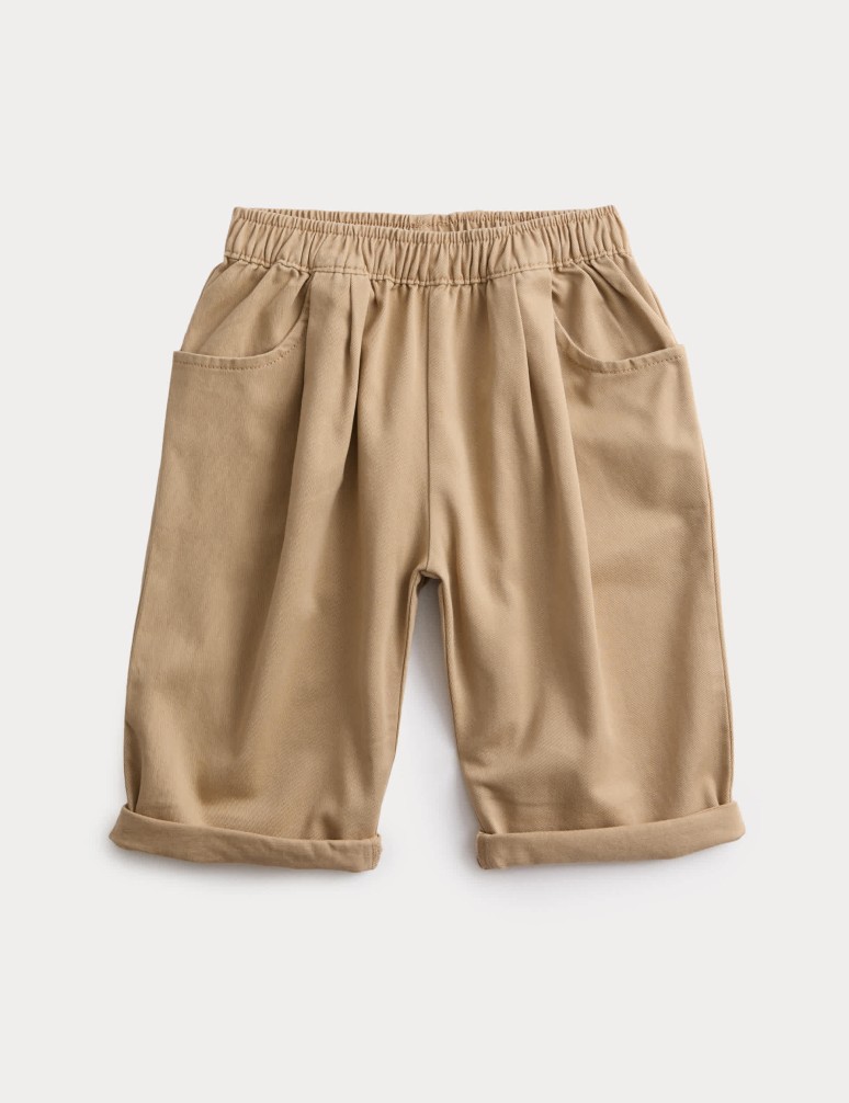 Pure Cotton Pleated Oversized Chinos (0 Months-6 Years)