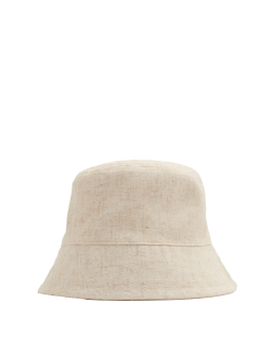 Plátěný klobouk typu bucket se lnem