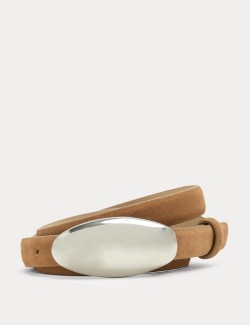 Suede Feature Buckle Belt