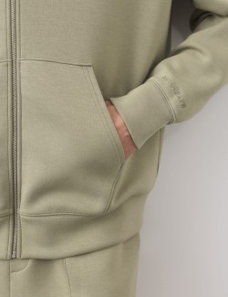 Mikina s kapucí ze směsi modalu a zipem