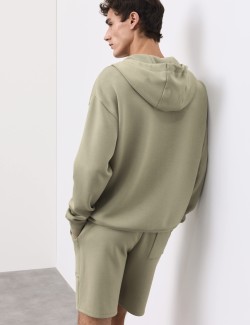 Mikina s kapucí ze směsi modalu a zipem