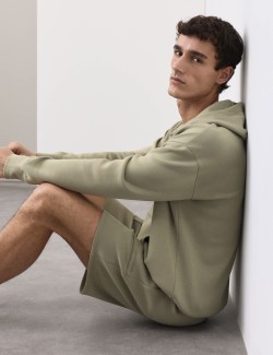 Mikina s kapucí ze směsi modalu a zipem