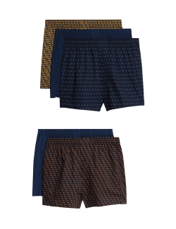 5pk Pure Cotton Animal Woven Boxers