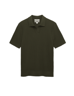 Polokošile s žebrovaou texturou, rozhalenkovým límcem, s vysokým podílem bavlny