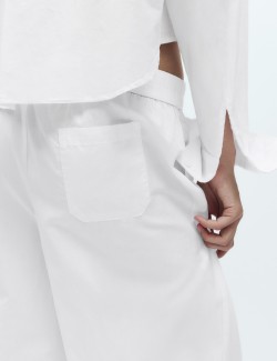 Pyžamové kalhoty se širokými nohavicemi, z čisté bavlny