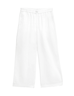 Pyžamové kalhoty se širokými nohavicemi, z čisté bavlny