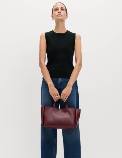 Textured Waisted Slim Fit Knitted Vest