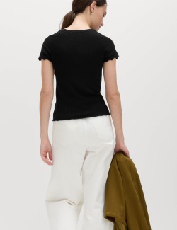 Pointelle Slim Fit Knitted Top