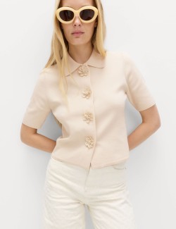 Button Detail Slim Fit Cardigan