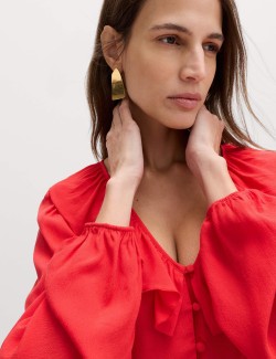 Waisted Ruffle Blouse