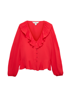 Waisted Ruffle Blouse