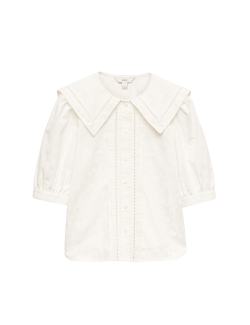 Pure Cotton Sailor Collar Button Through Shirt