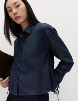 Denim Tie Detail Swing Shirt