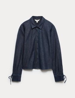 Denim Tie Detail Swing Shirt