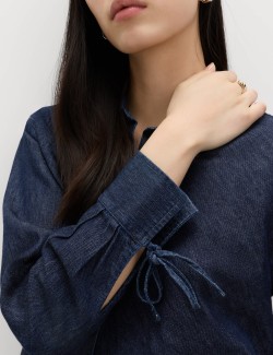 Denim Tie Detail Swing Shirt