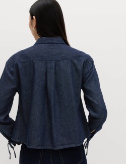 Denim Tie Detail Swing Shirt