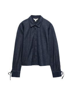 Denim Tie Detail Swing Shirt