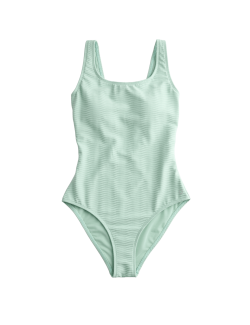 Texturované plavky formující bříško s výstřihem na zádech a s vycpávkami