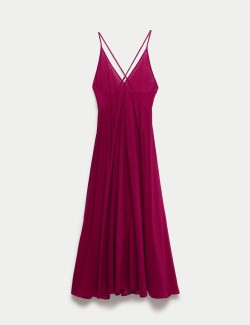Pure Cotton Strappy V-Neck Maxi Beach Dress