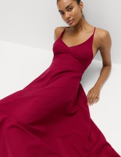 Pure Cotton Strappy V-Neck Maxi Beach Dress