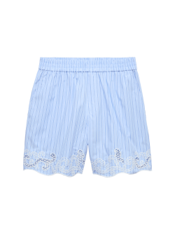 Pure Cotton Embroidered Striped Shorts