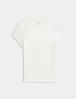 Cotton Rich Ribbed Sparkly T-Shirt