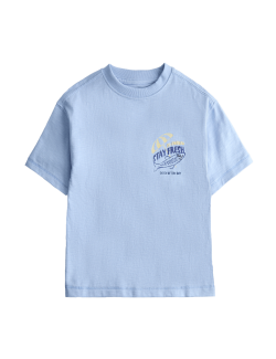 Tričko z čisté bavlny s grafikou ryby (2–8 let)