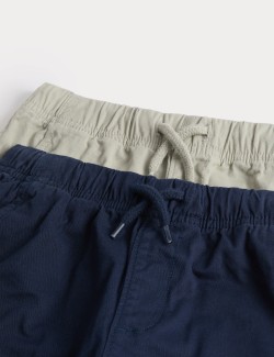 Natahovací kalhoty s vysokým podílem bavlny, 2 ks (2–8 let)