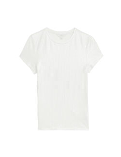 Cotton Rich Ribbed Sparkly T-Shirt