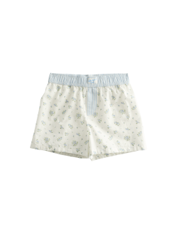 Dětské krátké pyžamo z čisté bavlny s květinovým motivem (6–16 let)