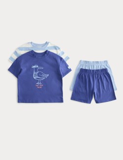 Dětské krátké pyžamo s motivem racků, sada 2 ks (1–8 let)