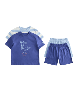 Kids' 2 Pack Seagull Graphic Short Pyjamas (1-8 Yrs)