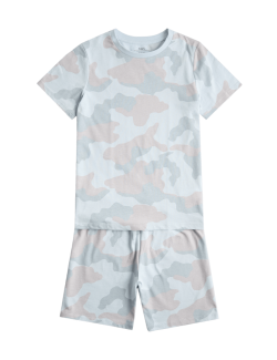Krátké dětské pyžamo s maskáčovým vzorem (1–16 let)