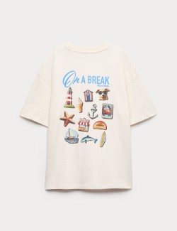 Pure Cotton Graphic T-Shirt (6-16 Yrs)
