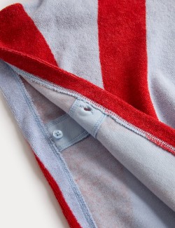 Pruhované froté pončo z čisté bavlny (2–8 let)