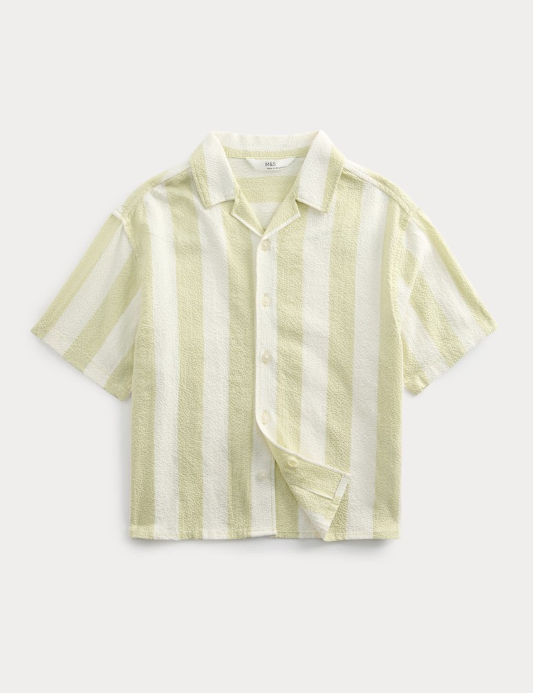 Cotton Rich Striped Seerscucker Shirt (2-8 Yrs)