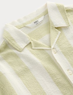 Cotton Rich Striped Seerscucker Shirt (2-8 Yrs)