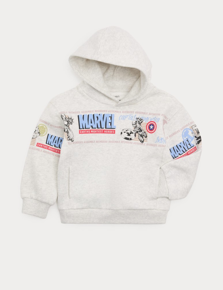 Mikina Marvel™ s kapucí a vysokým podílem bavlny (2–8 let)