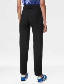 Woven Straight Leg Trousers with Stretch