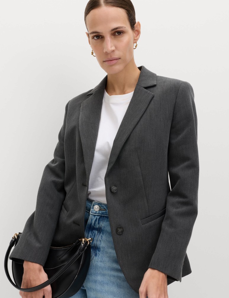 Relaxed Tailored Single-Breasted Blazer