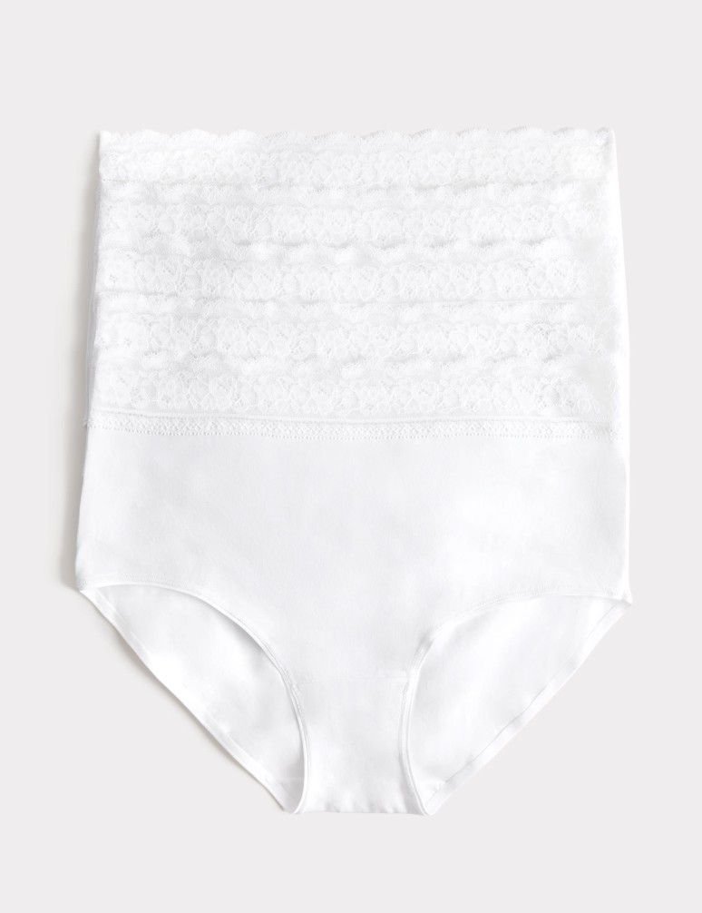 5pk Cotton Lycra & Lace Full Briefs