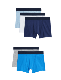 5pc Cotton Rich Trunks (5-16 Yrs)