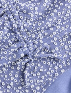 Dvoudílné bikiny s drobným květinovým vzorem a krátkým rukávem (6–16 let)