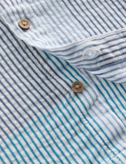 Kostkovaná košile z mačkané tkaniny z čisté bavlny (2–8 let)