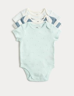 3 Pack Pure Cotton Nautical Bodysuits (6½lbs-3 Yrs)