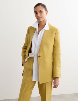 Prodloužený jednořadý blejzr z čistého lnu