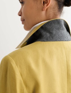 Prodloužený jednořadý blejzr z čistého lnu